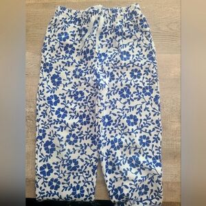 Kaavia James Union Wade x Janie and Jack Floral Jogger Blue and White